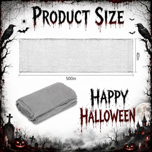 500'' x 39''Large Halloween Creepy Cloth, Spooky Gauze Decoration