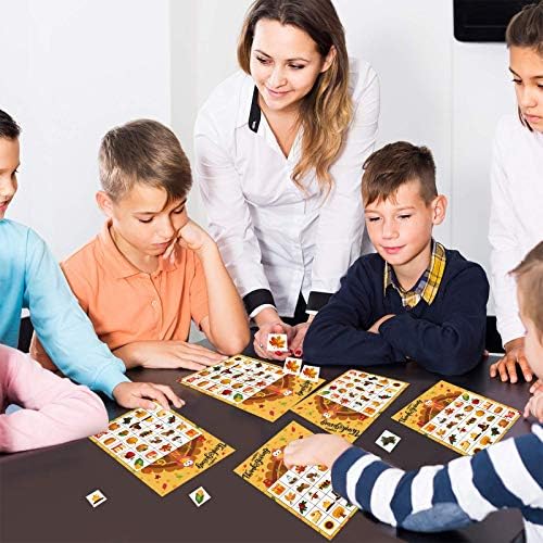 Thanksgiving Games for Kids, Fall Thanksgiving Bingo Cards Game 24 Players