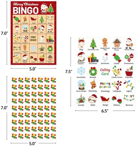Fancy Land Christmas Bingo Game for Kids 24 Players Winter Party Supplies
