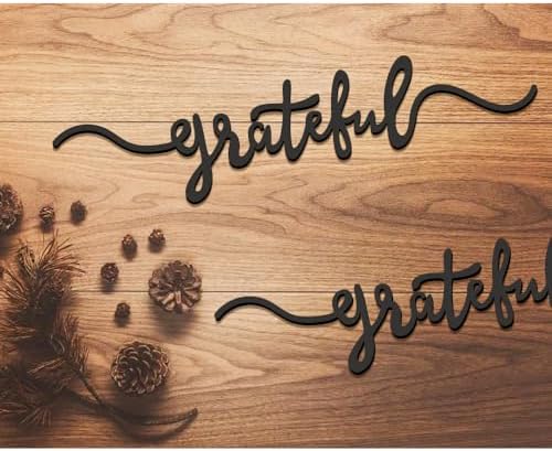 Thanksgiving Cutout Wood Table Place Card (8, Grateful Black)