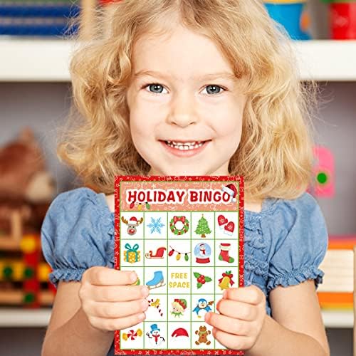 Fancy Land Christmas Bingo Game for Kids 24 Players Holiday Party Supplies