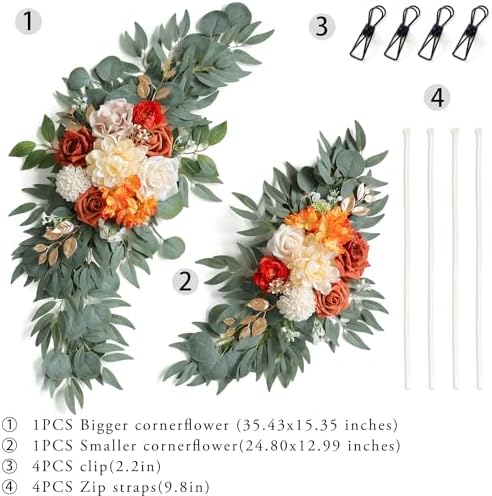 ponatia Artificial Wedding Arch Flowers Set of 2