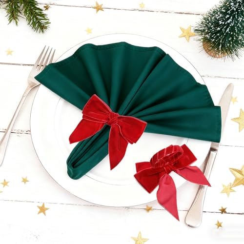 Christmas Napkin Rings Set of 6 for New Year,Wedding Table Decor