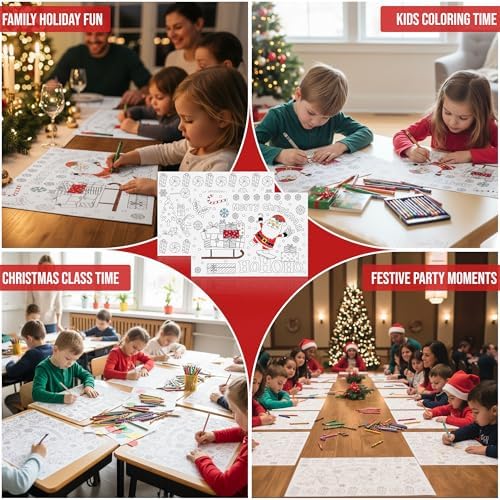 Iconikal 22-Pack Christmas Coloring Place Mats