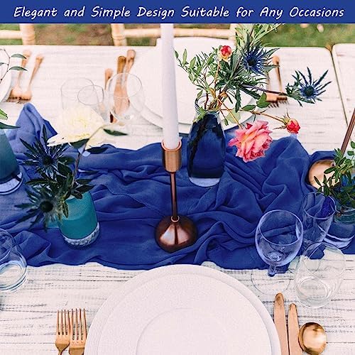 35x72 Inch Royal Blue Cheesecloth Table Runner Wedding Birthday Decor