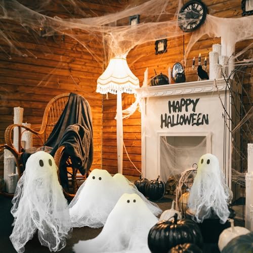 Hahafelt White Halloween Spooky Gauze Ghost Cheesecloth Decor