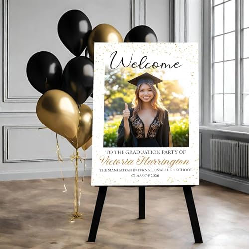 Personalized Graduation Party Welcome Sign with Photo, Grad Sign, Graduation Decorations Party, Class of 2026 Welcome Poster, High School Party Sign, Graduation Celebration Sign#4