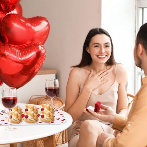 JarThenaAMCS 3Pcs Valentine' s Day Serving Trays Reusable Serving Dishes Red Heart Love Letter Platter for Wedding Party Sharing Snacks Fruits Dessert, 13 x 10 Inch