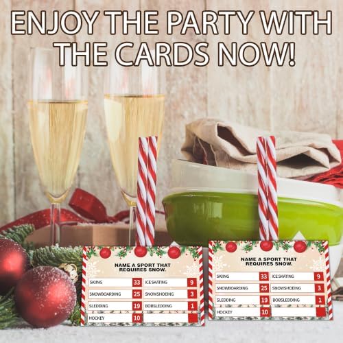Christmas Friendly Feud Game, Xmas Balls Themed Party Game for Family, Winter Party Supplies and Activities Decorations, Holiday Trivia Games for Large Groups, 1 Pack(01)