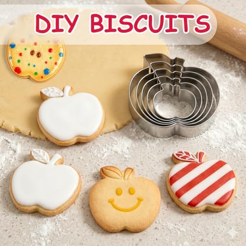 Apple Cookie Cutters for Teacher's Day Party, 5 Pack (Apple)
