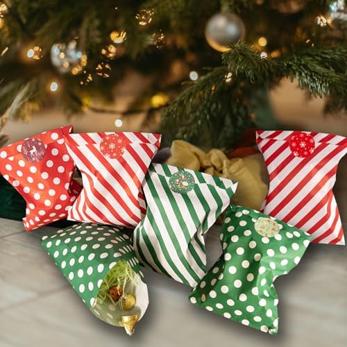 Christmas Treat Bags Red Green Candy Cookie Buffet Paper Bags