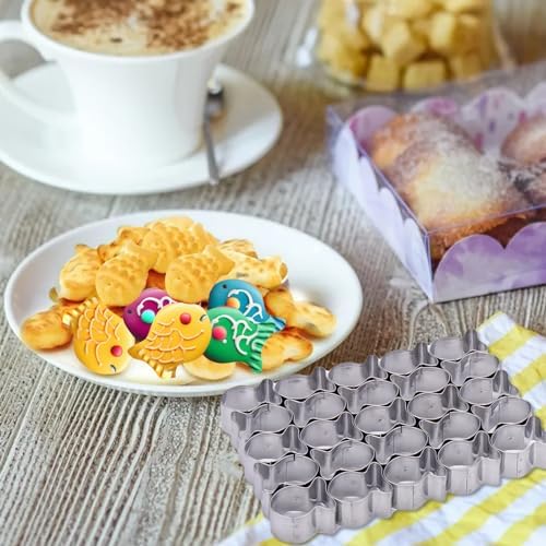 AIERSA Goldfish Cracker Cutter, 25 Cavity Goldfish Cookie Cutter Mold