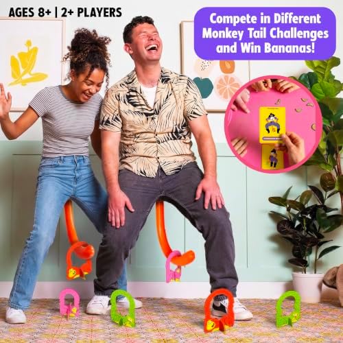 MCMILLER ENTERTAINMENT It’s Bananas – The Hilarious Monkey Tail Party Game for Adults & Families | Funny Indoor & Outdoor Game for Bachelorette Parties, Summer Parties, BBQs, Birthdays & Game Nights