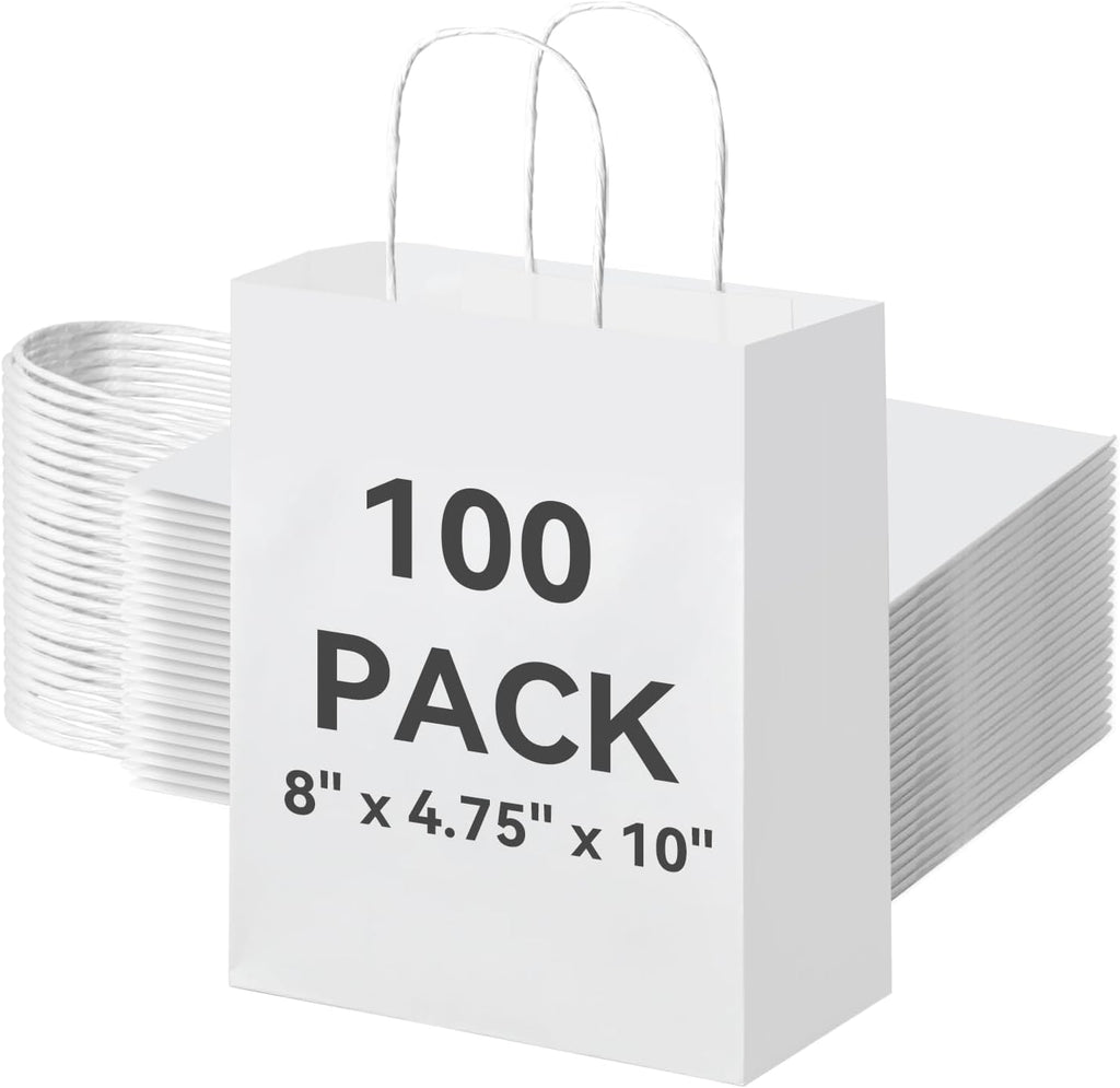 Epoesch 4 Pack Sky Blue Gift Bags with Handles and 8 Tissue Papers