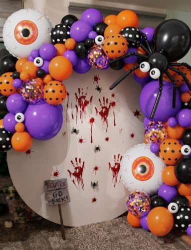 Halloween Balloon Garland Arch Kit, Purple Orange Black Balloons