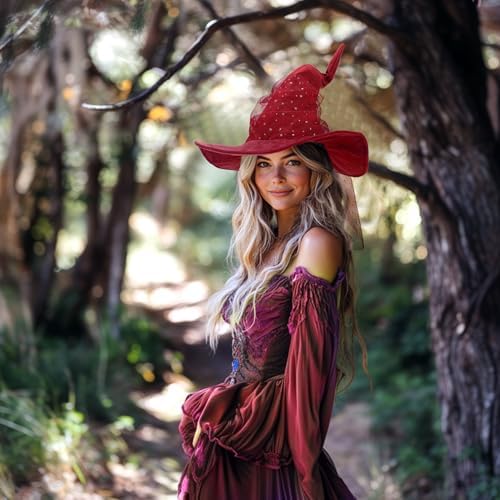 Ibeauti Wizard Hat for Adult Halloween Costume Witch Hat Cosplay Accessory