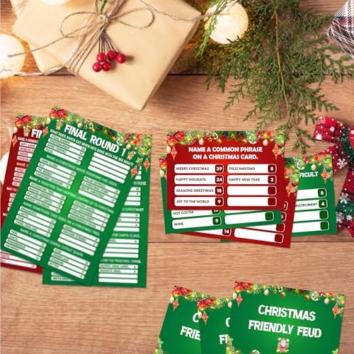 Christmas Friendly Feud Game, Friendly Christmas Party Games for Family Friends Large Groups, Funny Xmas Feud Quiz, Xmas Trivia Party Decoration for Winter Holiday -10