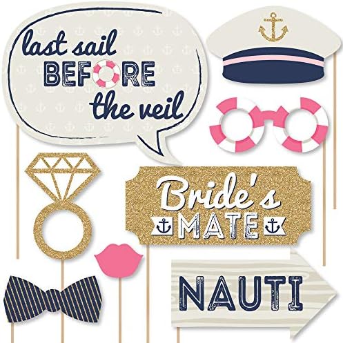 Last Sail Before the Veil - Bachelorette Photo Booth Prop Kit - 20pc