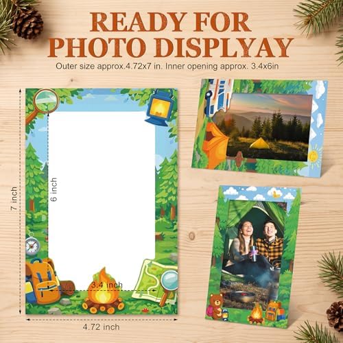 AmazingSpark 50 Pack Camping Picture Frames, Woodland Party Classroom