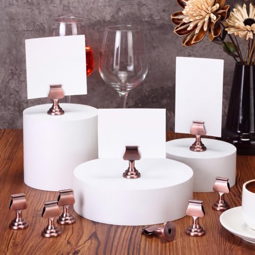 Kathfly 24 Pcs Table Number Holders Metal Place Card Clip,Antique Copper