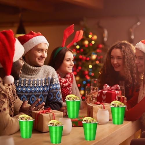Vumdua Green Plastic Cups Disposable Cups, 12 oz Plastic Party Cups for Christmas, St Patrick's Day, Wedding, Birthday Party Supplies, Pack of 40