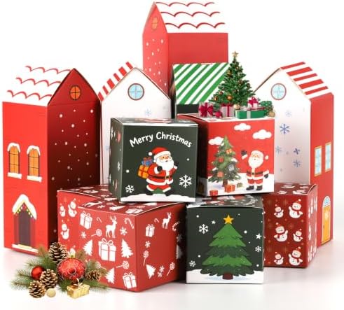 24 Christmas Advent Calendar Boxes to Fill for Adults Kids | Empty Advent Calendar, Countdown to Christmas Goody Treat Gift Boxes