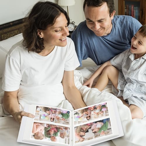 Family Tree 4x6 Photo Album, 200 Pocket Family Memory Book, Beige