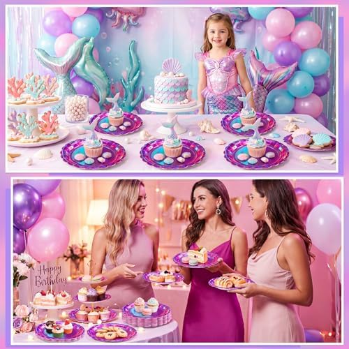 NatNarr 30 Pk Iridescent Pink Plates 9" Halloween Dessert Cake Plates