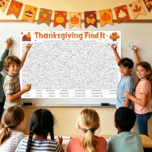 Giant Thanksgiving Word Pattern Find It Game for Family Office Large Group