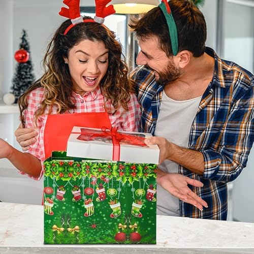 Heetobcos 36 Pack Christmas Gift Bags 13” Large Reusable Tote Bags