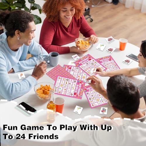 Birthday Bingo Game for 24 Players, Fun Party Activity for Any Celebration
