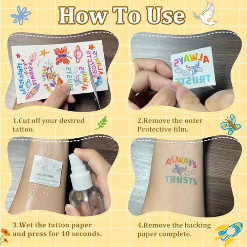 Christian Easter Temporary Tattoos for Kids, Bible Verse Tattoos Temporary