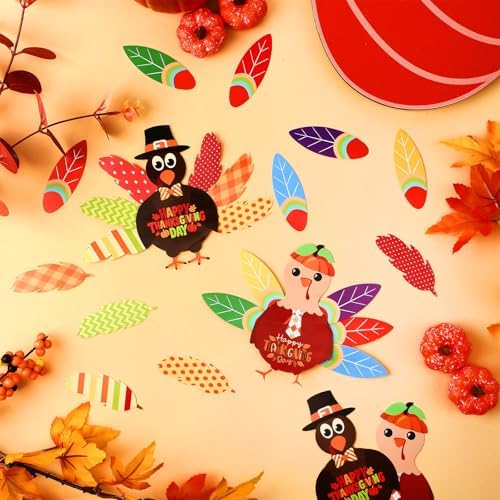 BBTO 36 Sets Thanksgiving Turkey Craft Kit Fall Craft, Fresh Style