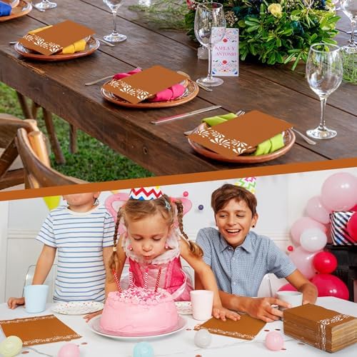 Kochorie 100 Pieces Cielito Lindo Napkins Platos De Barro Disposable Paper Decorative Guest Party Napkins 7.8 x 4.3 Inch Mexican Fiesta Hand Towels for Cinco De Mayo Wedding Birthday Decor