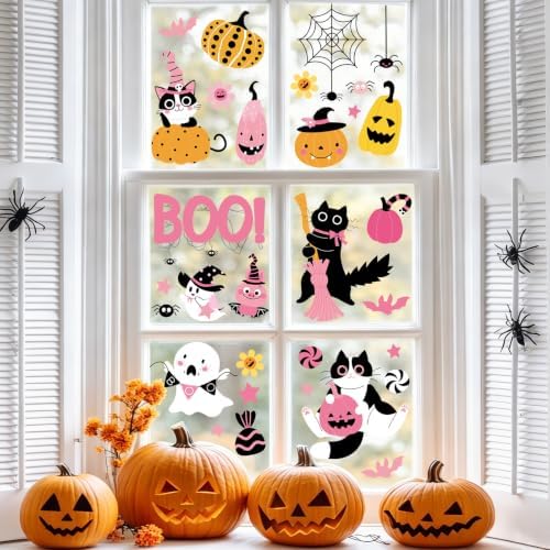 105Pcs Halloween Window Clings, Halloween Window Stickers for Party Decor