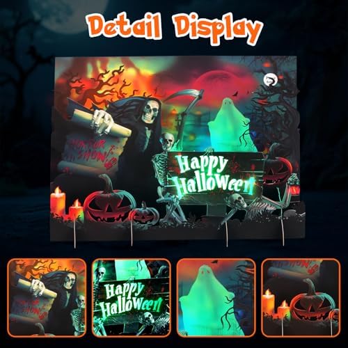 Yinqing Halloween Cards, 3D Popup Happy Halloween Card with Light Music