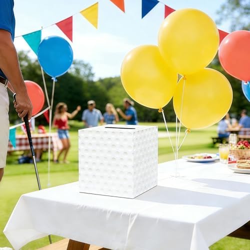 Golf Card Box Sports Party Favors Post Box Cardboard Receiving Money Holder for Golf Theme Wedding Reception, Baby Showers, Anniversary, Birthday Party, Graduation Table Centerpiece Decorations
