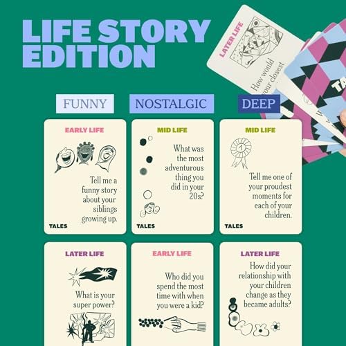 TALES 150 Conversation Cards, Life Story Edition, Preserve Family Memories