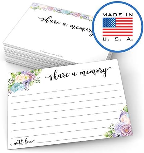 321Done Share a Memory Cards, Purple Floral, 4x6, Set of 50, White