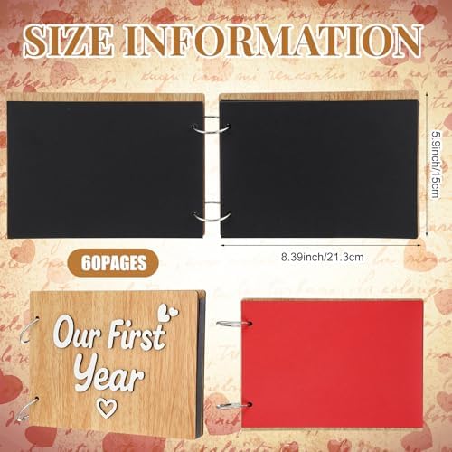 Cinnvoice Our First Year Scrapbook, 1-Year Down Photo Album for Couples Handmade DIY Memory Notebook Family Photo Album for Couples Husband Wife Memory Book(Our First Year-white)