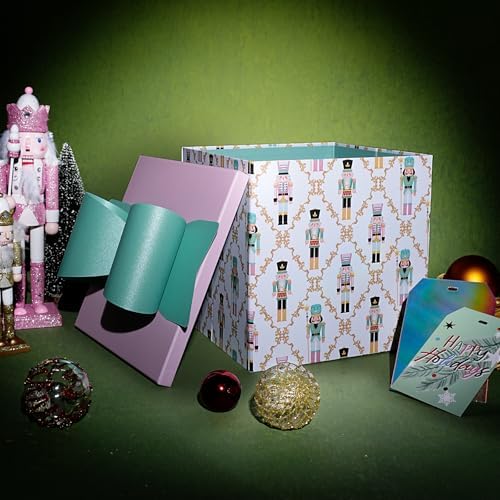 BIOBROWN Christmas Gift Boxes with Lids for Presents Nutcracker Design