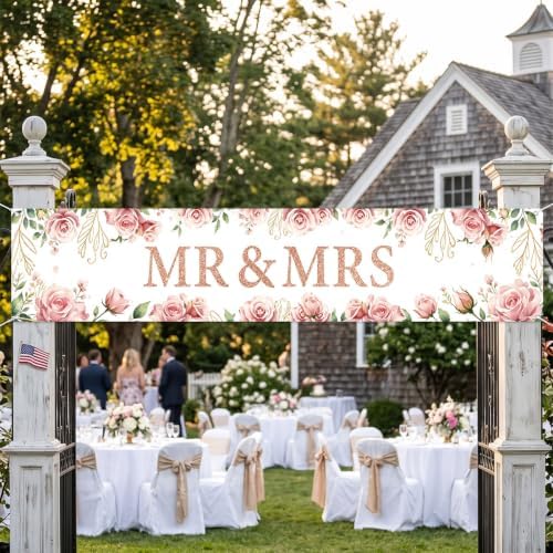 Mr And Mrs Wedding Decor Banner Decorations Party Hanging Sign