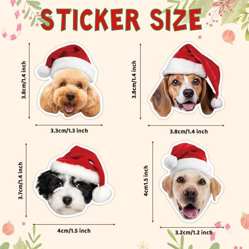 H1vojoxo Christmas Dog Sticker Rolls - 1000PCS Christmas Dog Stickers for Kids 16 Designs Xmas Cute Dogs Realistic Stickers for Craft Water Bottles Holiday Cute Dogs Sticker for Envelopes Gift Decor