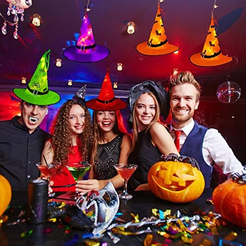 Halloween Witch Hat Lights Decoration Outdoor, 8pcs Hanging Witch Hat Light