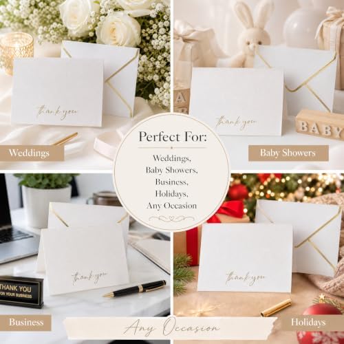 Thank You Cards with Envelopes and Stickers, 4x6, Blank Note Cards, Set of 30, for Wedding, Baby Shower, Bridal Shower, Small Business