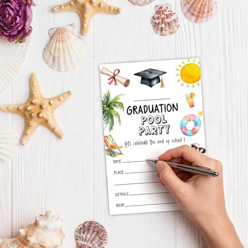 Graduation Invitations 2026 with Envelopes - 20 Pack Class of 2026 Black and Gold Graduation Party Invitations, 4x6 Inch Fill-in Graduation Announcements for High School or College - A01