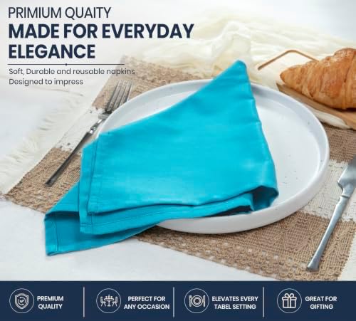 Ruvanti Cloth Napkins Set of 12, Cotton Enrich 18”x18” - Multi Color