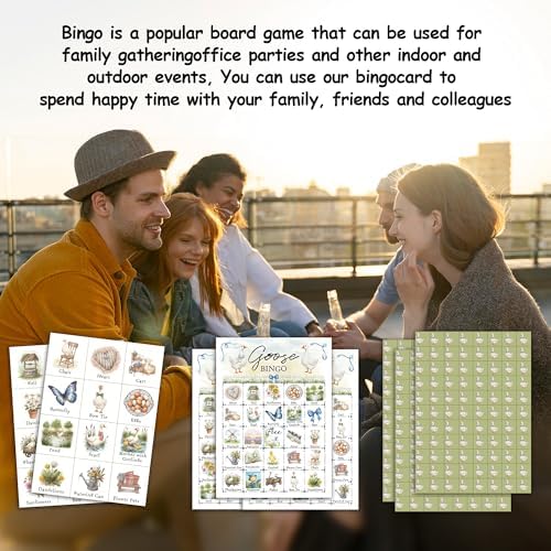 Goose Bingo Game Cards, Silly Goose Bingo Set for Adults Large Group, Spring Fun Games, Funny Party Activities, Icebreaker Games for Family Friends, 09