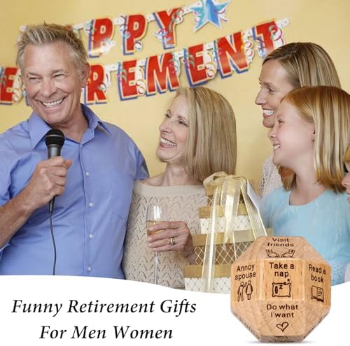 Retirement Gifts for Men Women - Wooden Dice Retired Gifts for Men Women