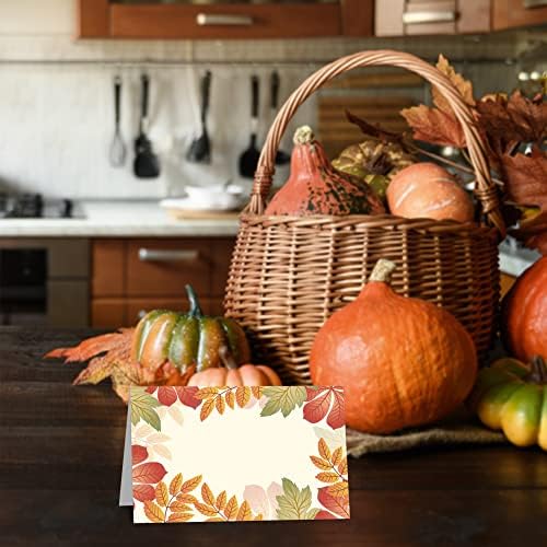 Place Cards for Thanksgiving Fall Party, Editable Name Place Cards, Seating Place Cards for Tables, Tent Style Cards for Wedding, Dinner Party or Any Occasion, Easy Folding, 25 Escort Cards(G03)